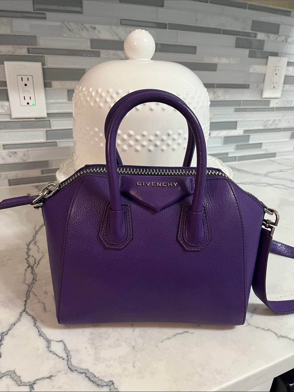 Givenchy Purple Leather Mini Satchel